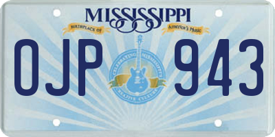 MS license plate OJP943