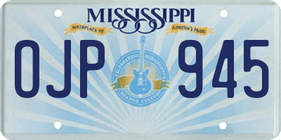 MS license plate OJP945