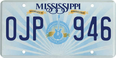 MS license plate OJP946