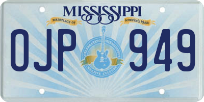 MS license plate OJP949