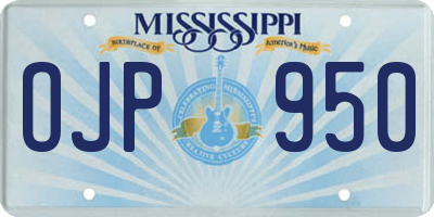 MS license plate OJP950