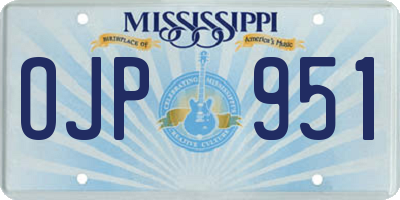 MS license plate OJP951