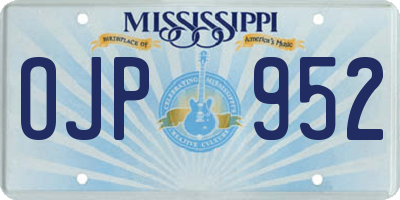 MS license plate OJP952
