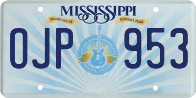 MS license plate OJP953