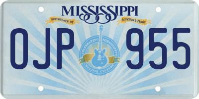 MS license plate OJP955