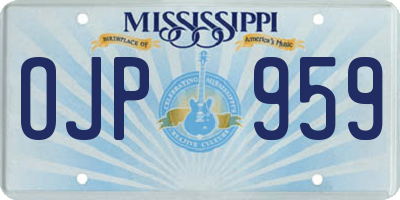MS license plate OJP959