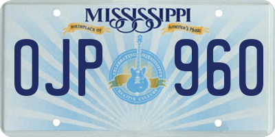 MS license plate OJP960