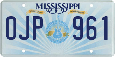 MS license plate OJP961