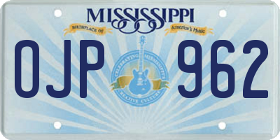MS license plate OJP962