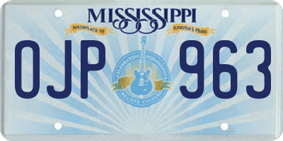 MS license plate OJP963
