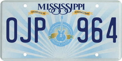 MS license plate OJP964