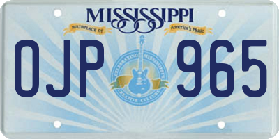 MS license plate OJP965