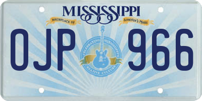 MS license plate OJP966