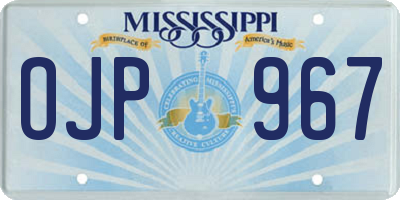 MS license plate OJP967