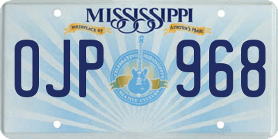 MS license plate OJP968