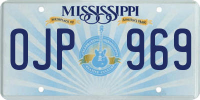 MS license plate OJP969