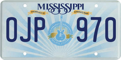 MS license plate OJP970