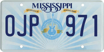MS license plate OJP971