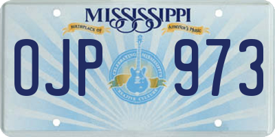MS license plate OJP973