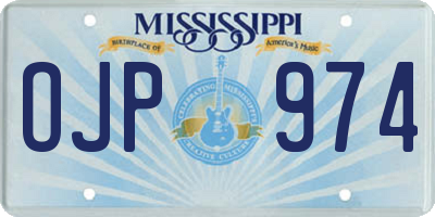 MS license plate OJP974