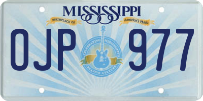 MS license plate OJP977