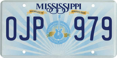 MS license plate OJP979