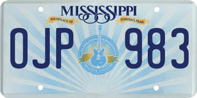 MS license plate OJP983