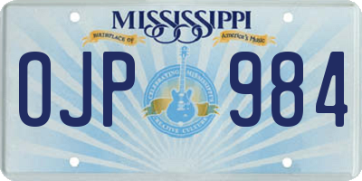 MS license plate OJP984