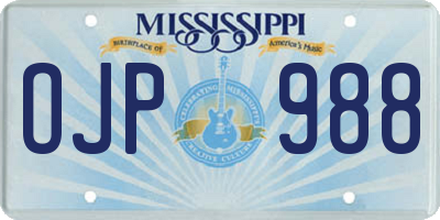 MS license plate OJP988