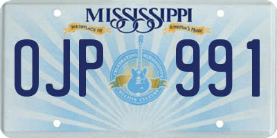 MS license plate OJP991