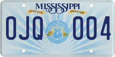 MS license plate OJQ004