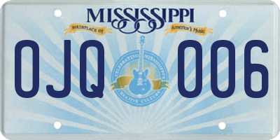 MS license plate OJQ006