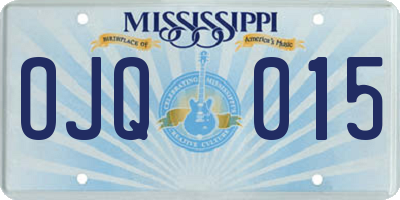 MS license plate OJQ015
