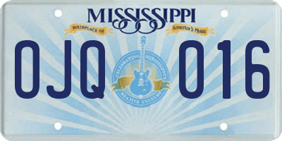 MS license plate OJQ016