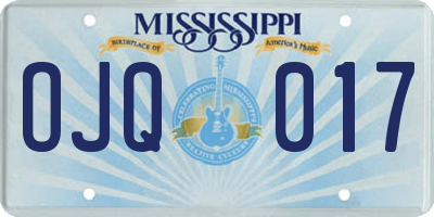 MS license plate OJQ017