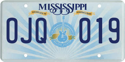 MS license plate OJQ019