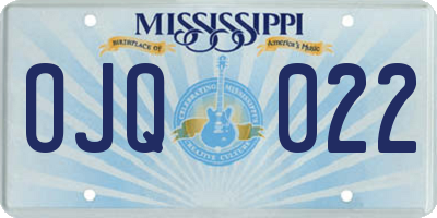 MS license plate OJQ022