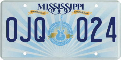 MS license plate OJQ024
