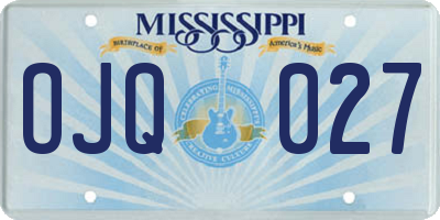 MS license plate OJQ027