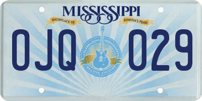 MS license plate OJQ029