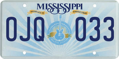 MS license plate OJQ033