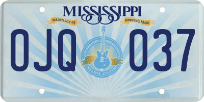 MS license plate OJQ037