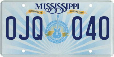 MS license plate OJQ040