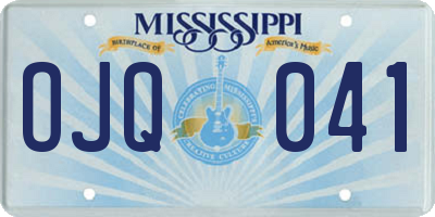 MS license plate OJQ041