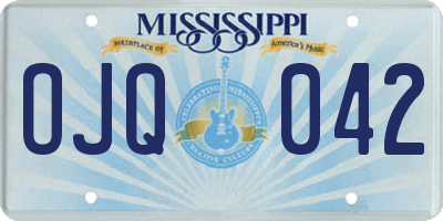 MS license plate OJQ042