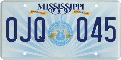 MS license plate OJQ045