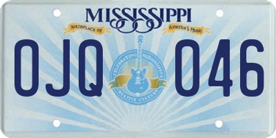 MS license plate OJQ046
