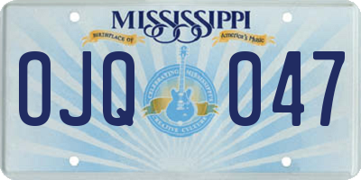 MS license plate OJQ047