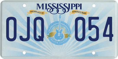MS license plate OJQ054