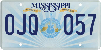 MS license plate OJQ057